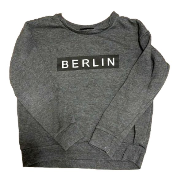 BERLIN Germany Gray Pullover Crewneck Sweatshirt by Atmosphere Womens Size 10 - Picture 2 of 14